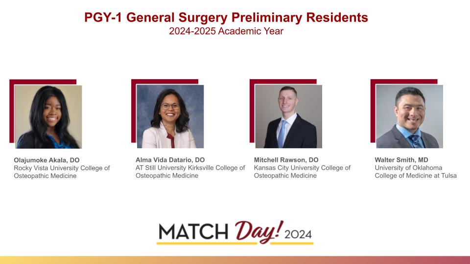 PGY-1 General Surgery Preliminary Residents 2024-2025 Academic Year