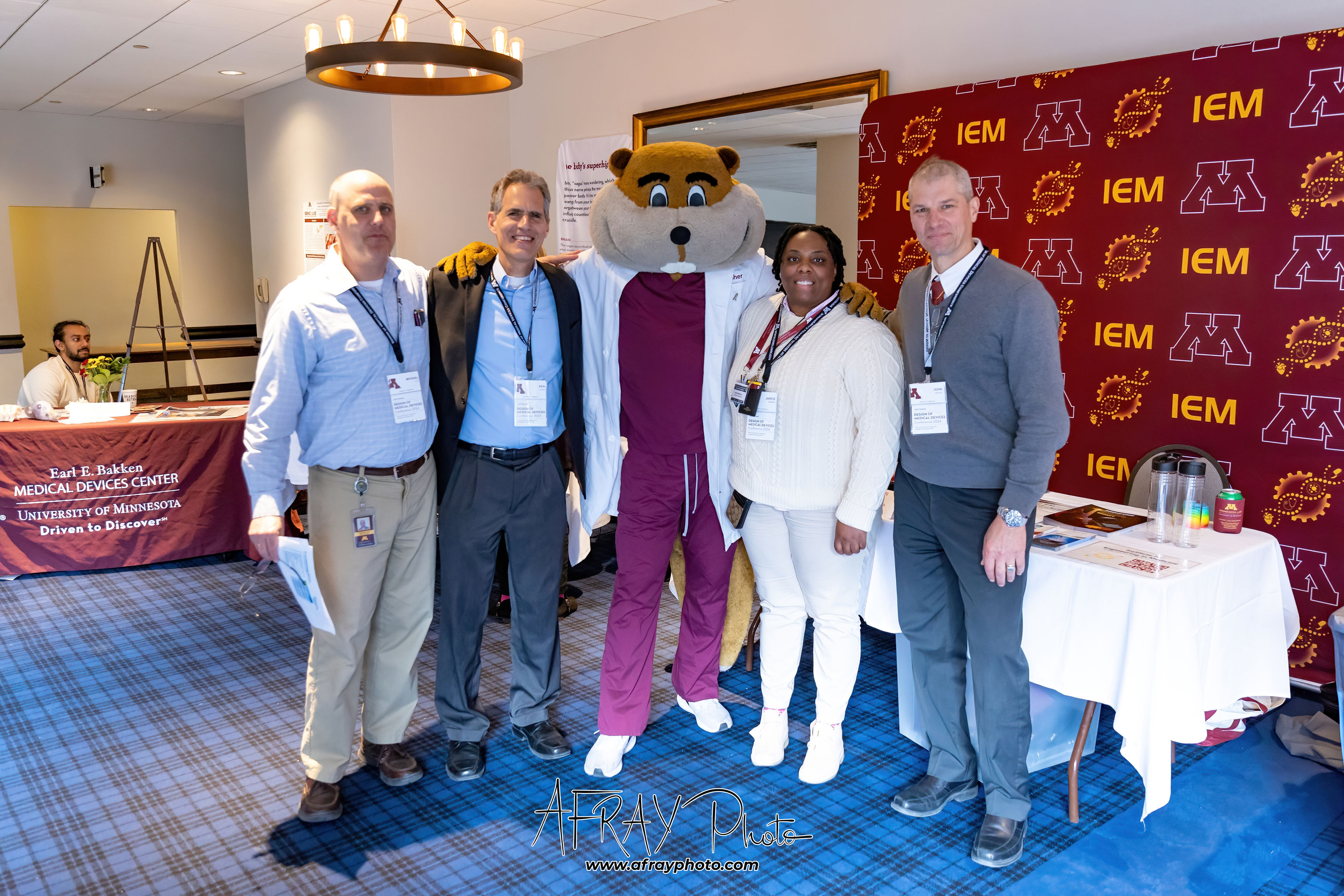 Goldy Gopher stopping by to say hi to the IEM team at 2024 Innovation Week